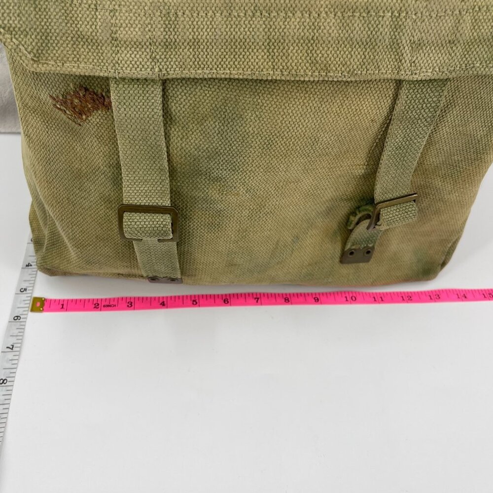 Vintage Military Custom Painted Ouija Board Canvas Messenger Bag Distressed - Picture 11 of 13